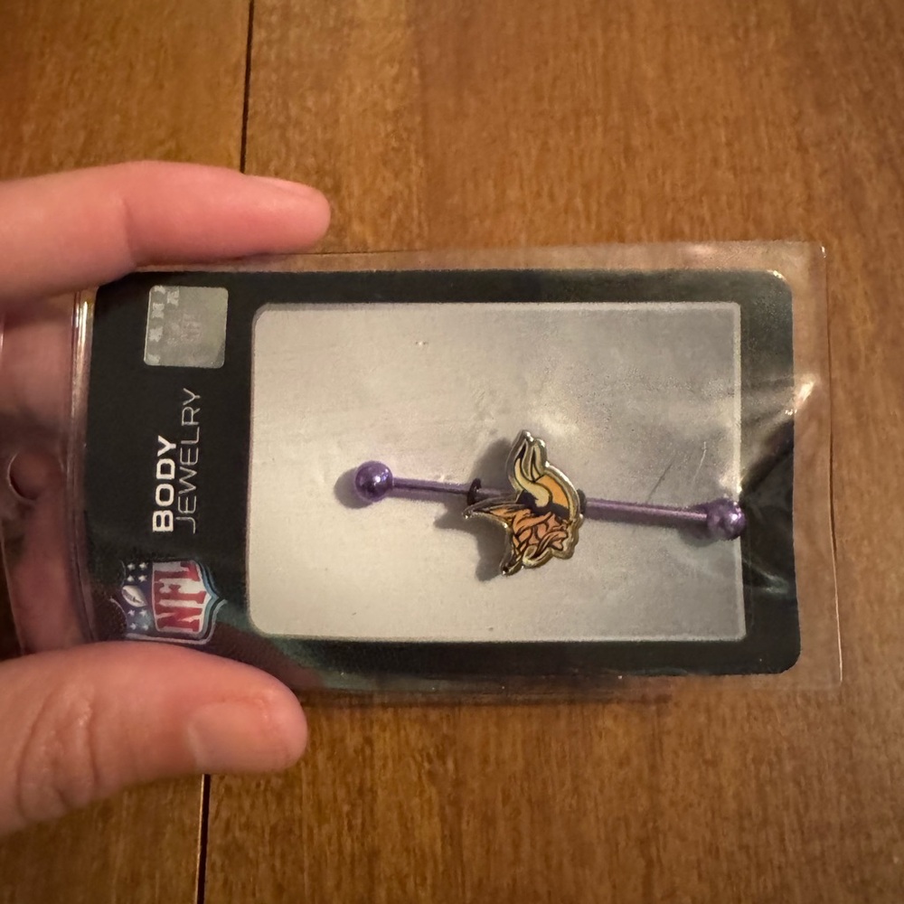 NFL Body Jewelry with Purple Barbell